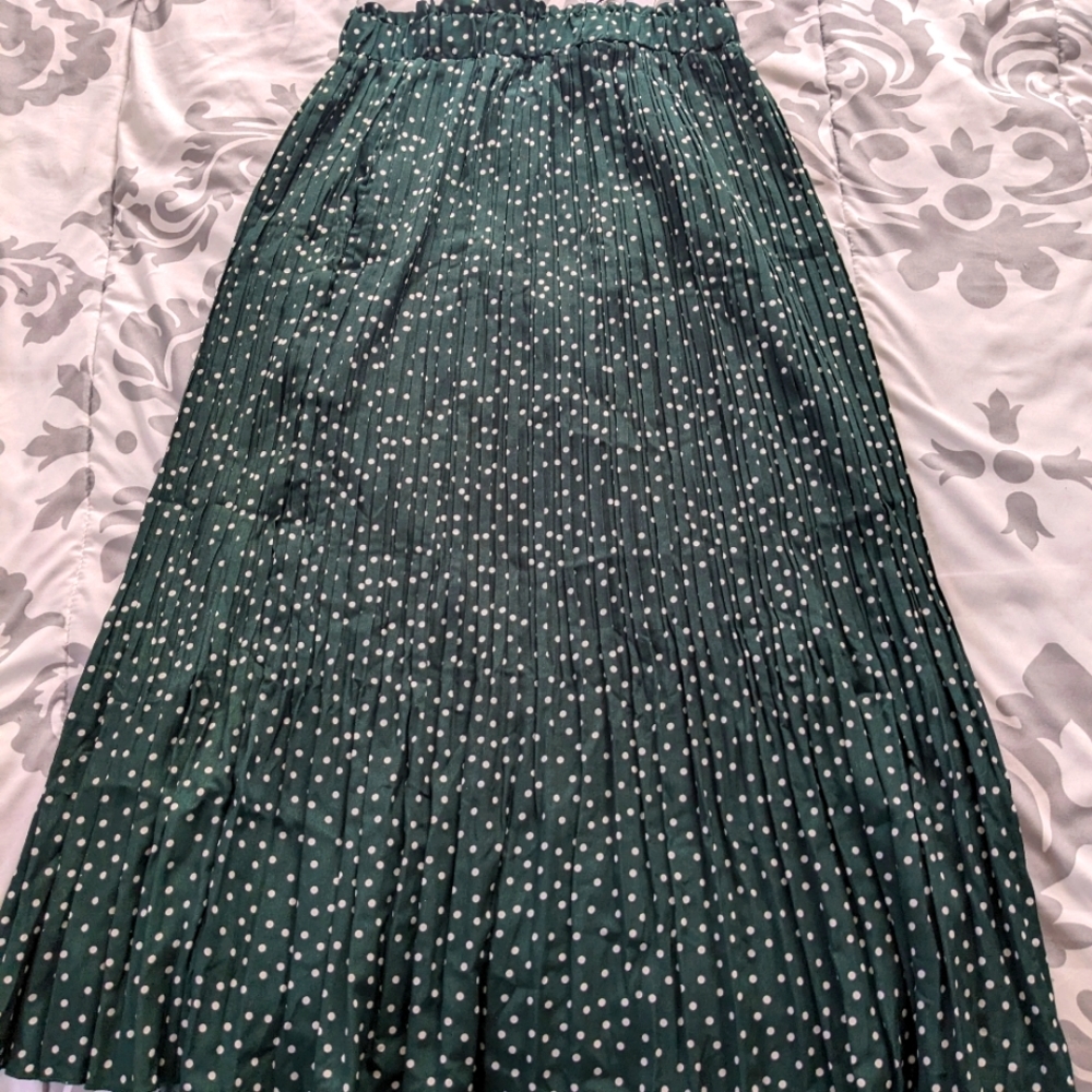 Exlura women's high waisted polka dot pleated skirt